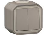 Legrand Plexo Nuova Serie Di Interruttori A Parete Resistenti All'umidità, IP55 2 Interruttori A Bilanciere, Morsetti A Innesto Grigio, 069714L