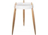 Zafferano Tavolino LiolÀ H67Cm Bianco - Frassino Naturale