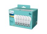 Philips Lampadina A Led A60 E27 13W 2700K 1521Lm 230 V - Confezione Da 6 Pezzi - Bianco Caldo