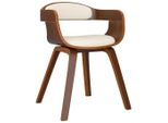 Syfax™ Sedia Da Pranzo Crema In Legno Curvato E Pelle Finta
