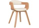 Syfax™ Sedia Da Pranzo Crema In Legno Curvato E Pelle Finta