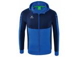 Erima Football Six Wings Giacca Da Allenamento Con Cappuccio Uomo Bambini Blu Nuovo Navy Taglia S