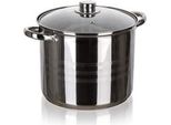 Casseruola In Acciaio Inox 24Cm 9L Con Coperchio In Vetro