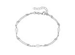 Armband Firetti "Schmuck Geschenk Silber 925 Armschmuck Armkette Zweireihig Kugeln", Silberfarben, Weiß, ArmbäNder, Damen, 20Cm, Perlen Silber 925 (Sterlingsilber), Perlen, Silber 925 (Sterlingsilber), Armband, Mit SüßWasserzuchtperle