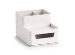 Zeller 18194 Zeller Schreibtisch-Organizer Utensilien Grau Kunststoff 4 FäCher 15,3 X 11,2 X 9,3 Cm