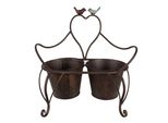 Portapiante Clayre & Eef 39X18X39 Cm Uccelli In Ferro Marrone