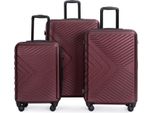 Travelhouse® Bali Set Di Valigie Robuste 3 Pezzi Trolley Valigia Da Viaggio Rosso Abs Guscio Duro Set Di Valigie Trolley 4 Ruote Tsa Chiusura A Combinazione