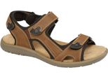 Roamers - Sandali Sportivi Da Uomo, Triplo Cinturino, Pelle DF2272 (43 Eu) (Marrone)