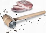 Mazza Da Carne Kadax Con Estremità In Metallo "Bebra"", Mazza Da Carne In Legno E Metallo, Bifacciale, Mazza Da Cotoletta, 29 Cm"