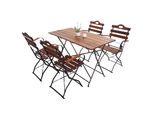 Set Da Giardino Per Birra HWC-J40, Set Da Bistrot Tavolo Pieghevole Sedia Pieghevole, Qualità Catering Acacia Certificata Mvg ~ Marrone