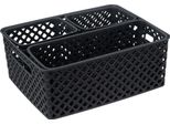Set Di Cestini In Plastica Folk, 4 Pezzi.