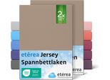 Set Di 2 Lenzuola In Jersey Taupe 140X200 Cm - 160X200 Cm - EtÉRea Lenzuola In Jersey In 100% Cotone - Dimensioni 140X200 Cm - Colore Taupe