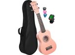 Cascha Hh 3976 Ukulele Soprano Rosa Multilingue