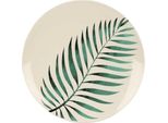 Piatto Siaki Collection Leaf Green In Porcellana Bianca 27X27X2,5 Cm