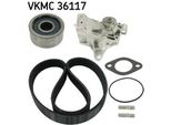 Skf Vkmc 36117 Pompa Dell'acqua + Set Di Cinghie Trapezoidali Per Opel Movano Furgone (X70) Movano Bus (X70) Movano Pianale / Telaio (X70) Per Renault