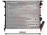 Van Wezel 43002132 - Oe 6006000709 Radiatore, Raffreddamento Motore Per Rapid