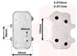 Van Wezel 74003063 Radiatore Olio Motore Per Porsche Boxster (986) 911 (997) 911 (996) 911 Cabriolet (996) 911 Cabriolet (997) 911 Targa (996)