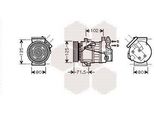 Van Wezel 4300K393 DCS17EC Condizionatore D'aria Compressore R134A Per Renault Laguna Iii Grandtour (KT0/1) Laguna Iii (BT0/1) Laguna Coupé (DT0/1)