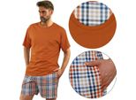 Sesto Senso Pigiama Uomo Cotone Manica Corta + Pantaloni Pigiama Notte - 2527/04 - Bronzo - Xl