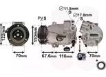 Van Wezel 3700K606 - Compressore Aria Condizionata Oe 1618494 Per Cruze (J300), Cruze (J305), Cruze (J308), Astra J, Cascada (W13), Insignia A (G09), Meriva B (S10), Zafira Tourer C