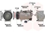 Van Wezel 4001K704 VCS12E Condizionatore Compressore Climatizzatore Adatto Per Peugeot 308 Sw Ii 308 Ii 308 Ii Sw Furgone / Station Wagon (Lc) Per CitroËN