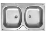 2-Bowl Steel Sink - Overlay