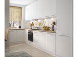Mobile Cucina A L Kvantum Cucina Componibile 146X365Cm Frontali Bianchi Mdf Opaco Estensione Parziale