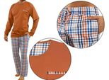 Pigiama Uomo Sesto Senso 100% Cotone Maniche Lunghe + Pantaloni Pigiama Notte - 2527/04 Bronzo - Xxl