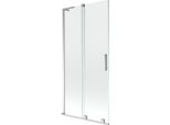 Mexen Velar L Paratia Da Vasca 2-Ante Scorrevole 95 X 150 Cm, Trasparente, Cromo - 896-095-003-01-01