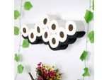 Skye Decor, Wc018, Appendiabiti Da Parete E Gancio, Portarotolo, Nero, Legno, 62 X 9 X 16 Cm