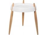 Zafferano Tavolino LiolÀ H47Cm Bianco - Frassino Naturale