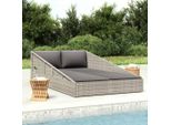 The Living Store Letto Da Giardino Grigio 110X200 Cm Poly Rattan