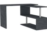 Dmora Scrivania Topazio 50X120X75H Cm Nero Antracite, Angolare Modulabile Italy
