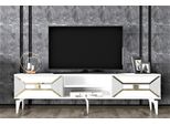 Skye Decor, Yumedi - Bianco, Oro, Mobili Tv, Bianco, 150 X 50 X 30 Cm