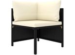 Syfax™ Divano Da Giardino A 4 Posti Con Cuscini Nero In Polyrattan