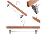 Appendiabiti In Legno Kadax, Con Morsetti In Metallo, Due Tacche, Gancio Girevole A 360°, Appendiabiti Per Vestiti, Pantaloni, Camicia, Gonna, Abito, Appendiabiti Per Giacca, Antiscivolo