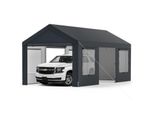 Tenda Costway Garage Carport 595X300Cm, Tenda Da Garage Con 8 Pareti Laterali Rimovibili, Porte A Rullo E Finestre Ventilate, Tenda Da Pascolo, Copertura Per Garage