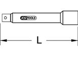 Ks Tools Prolunga Da 3/8" Con Zigrinatura, 125 Mm"