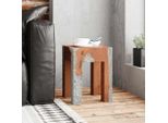 Sgabello In Legno Massiccio Di Teak E Resina