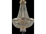 Casa Padrino Lampadario Da Soffitto In Cristallo Barocco Oro Bianco 40 X H 61 Cm Stile Antico - Lampadario D'arredo Lampadario Da Soffitto Lampada A Sospensione