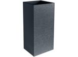 Vaso Per Piante Eda Graphit Grey Grigio Scuro Plastica Squadrata 39,5 X 39,5 X 80 Cm