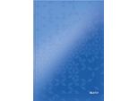 Leitz Wow A4 Quaderno Cucito, A Righe, 80 Fogli, Blu Metallizzato