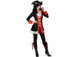 Costume Barocco Da Donna Pirata Nero E Colorato