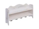 Vidaxl Appendiabiti Da Parete Bianco 50 X 10 X 30 Cm Legno