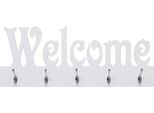 Vidaxl Appendiabiti Da Parete Welcome Bianco 74 X 29,5 Cm