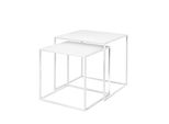 Blomus Fera Tavolino 2 Pezzi Verniciato A Polvere Bianco