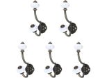 Ganci Per Cappotti In Ceramica Bronzo Retrò, 5 Pezzi Ganci Da Parete In Stile Pastorale Ganci Per Cappelli Ganci Per Porte