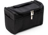 Intirilife Borsa Cosmetica Portatile In Nero - Spaziosa Borsa Da Toilette In Poliestere Con Maniglia Per Il Trasporto, Zip, Tasca In Rete E Numerose Tasche Interne Ed Esterne