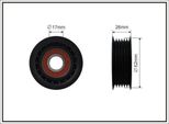 Caffaro 500173 Puleggia Tenditore Cinghia A V 62Mm Per Ford Fiesta Mk6 Hatchback (JA8, JR8) Focus Iii Turnier Kuga Mk2 (DM2) Mondeo Iv Turnier (BA7)