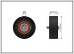 Caffaro 348-00 Puleggia Folle Cinghia A V 65 Mm Per Opel Combo Furgone/Combi (X12) Combo Combi / Tour (X12) Per Fiat Ducato Furgone (250, 290)